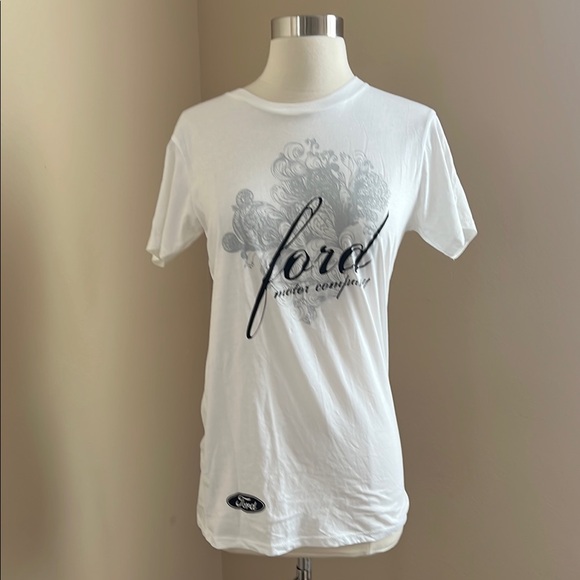 Ford Tops - Ford White Short Sleeve Tee with Graphic Design